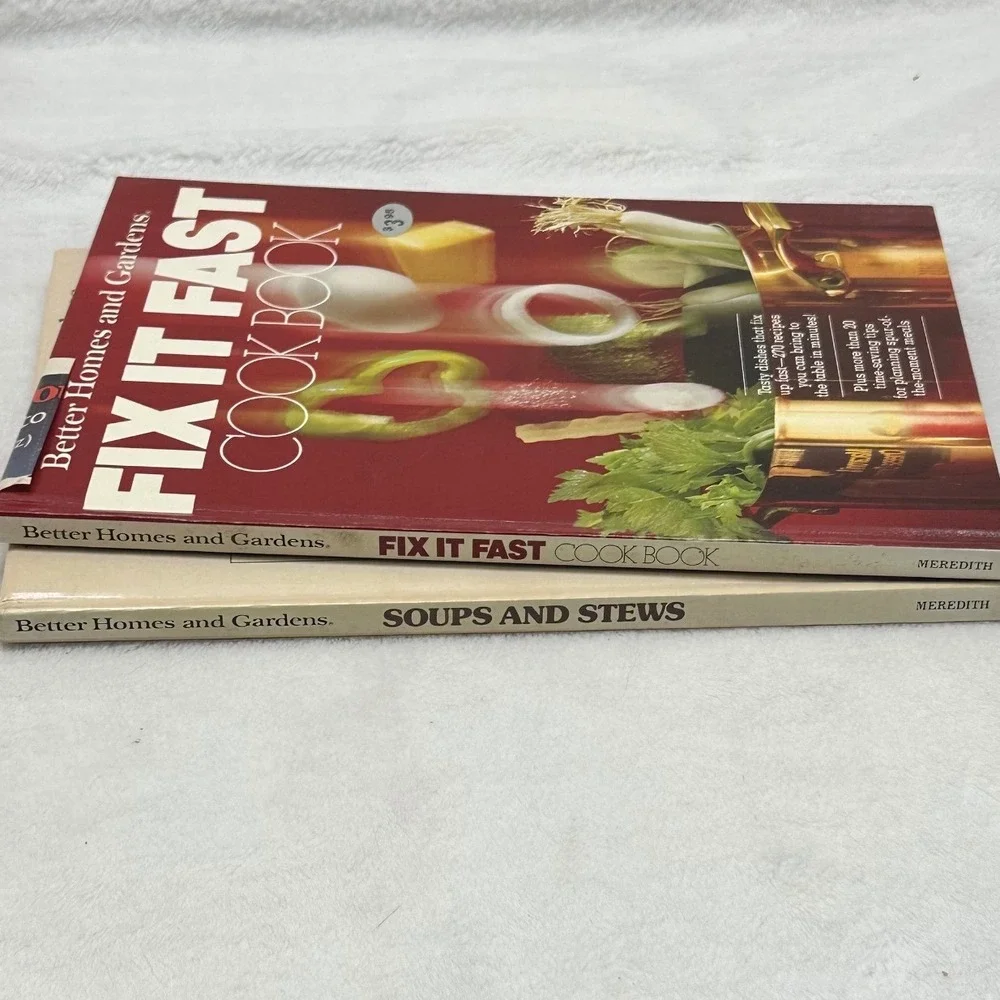 Vintage Better Homes and Gardens Cookbooks Set of 2 Soups and Stews Fix It Fast‎